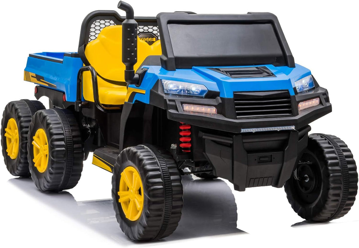 12V 2 Seater Kids Ride On Car with Remote Control 4WD Ride On Truck with Working Dump Bed Battery Powered 6 Wheels Ride On Toys Car, Bluetooth, Music Play, Green V2227