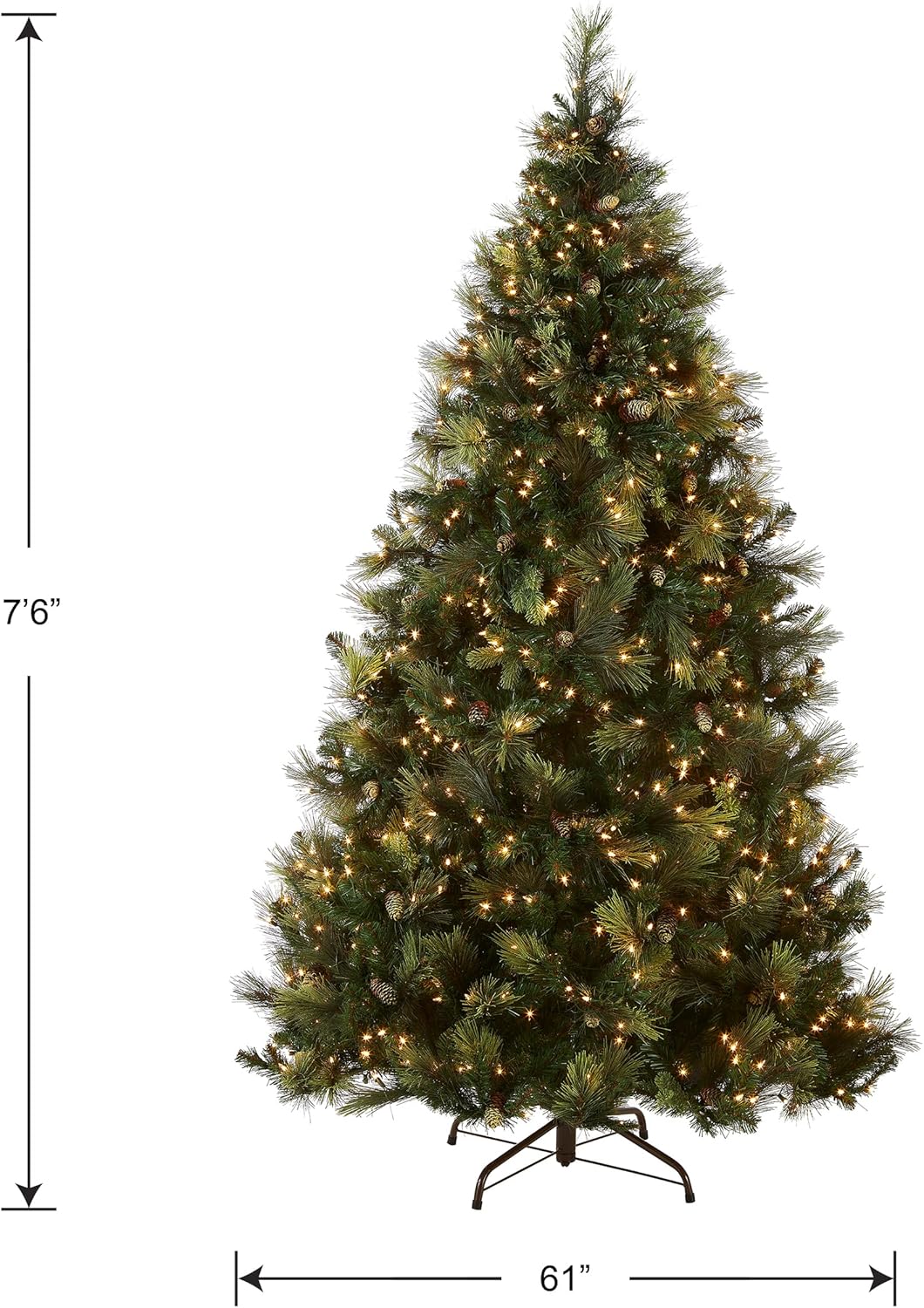 7.5 Foot Artificial Prelit Christmas Tree with Clear Lights H24080