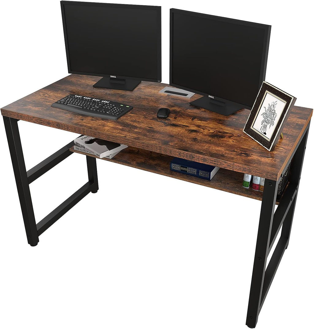 Computer Desk with Bookshelf 55 Rustic Brown K50728