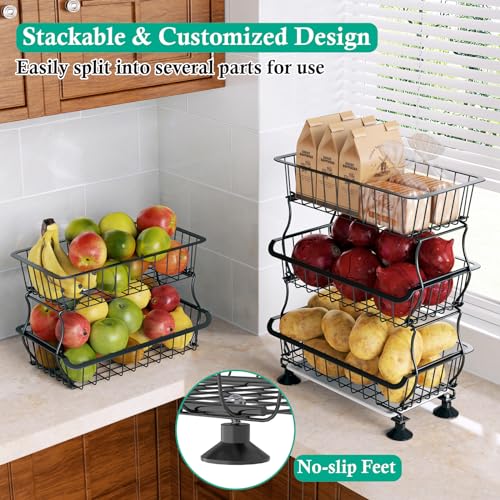 5 Tier Wire Fruit Basket with Wheels X93299