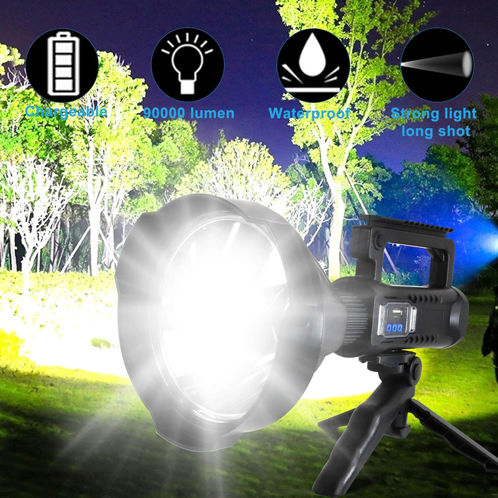 Rechargeable LED Spotlight Flashlight 90000 High Lumens IPX5 Waterproof N847