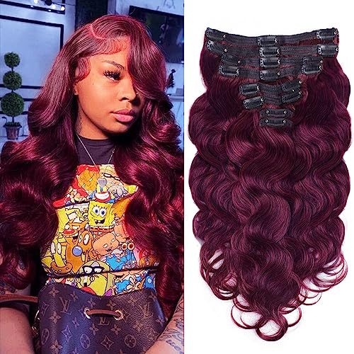 Chocolate Brown to Caramel Blonde 8Pcs Clip in Hair Extensions Real Human Hair 120g 16 Inch J421089