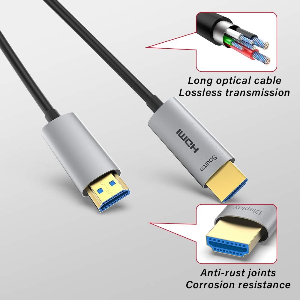 50ft Fiber Optic HDMI Cable 4K@60Hz HDR ARC 18Gbps M6639