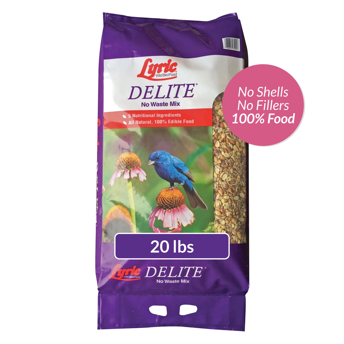 20 lb. No Waste Bird Seed with Shell-Free Nuts & Seeds D179