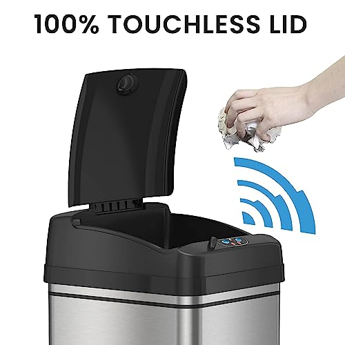 Stainless Steel 16 Gallon Touchless Sensor Trash Can J396