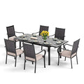 9 Piece Outdoor Extendable Dining Set with Rectangular Metal Dining Table and 8 Rattan Chairs T234799