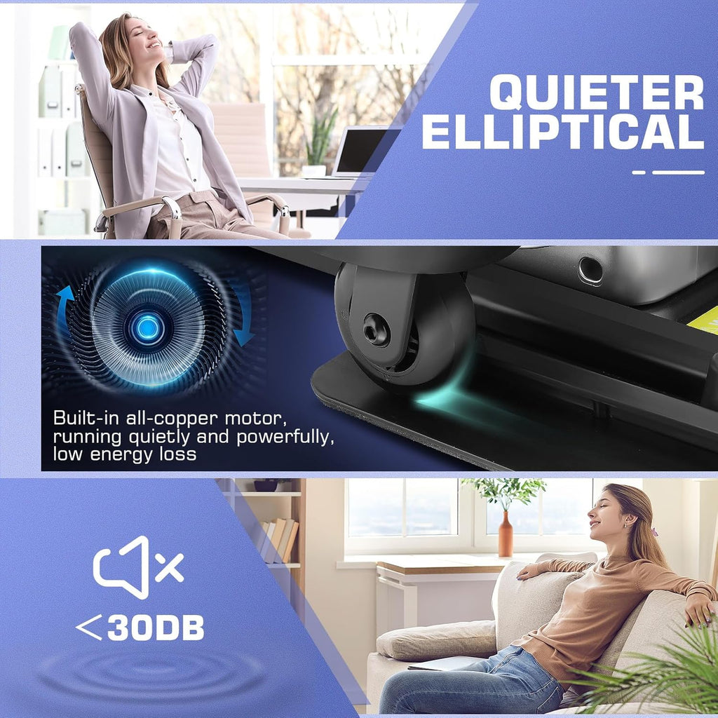 Under Desk Elliptical, Electric Seated Foot Pedal Exerciser with LCD Display Monitor, Remote Control S99969