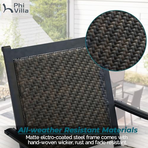 9 Piece Outdoor Extendable Dining Set with Rectangular Metal Dining Table and 8 Rattan Chairs T234799