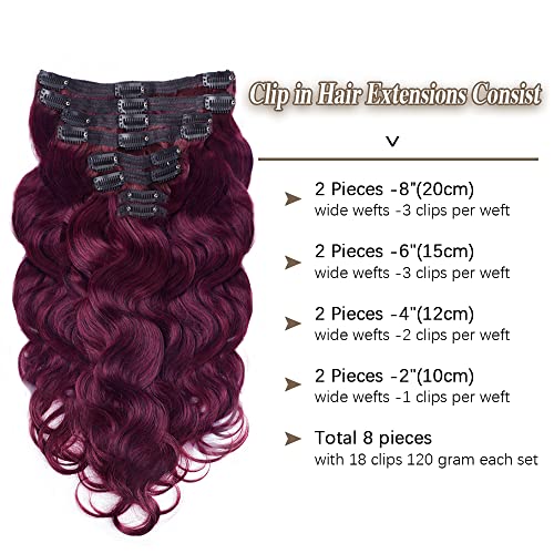 Chocolate Brown to Caramel Blonde 8Pcs Clip in Hair Extensions Real Human Hair 120g 16 Inch J421089