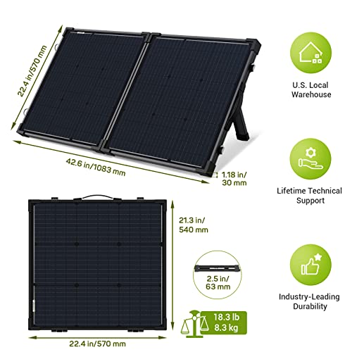 100 Watt 12 Volt Portable Solar Panel Suitcase with 30 Amp PWM Charge Controller D15835