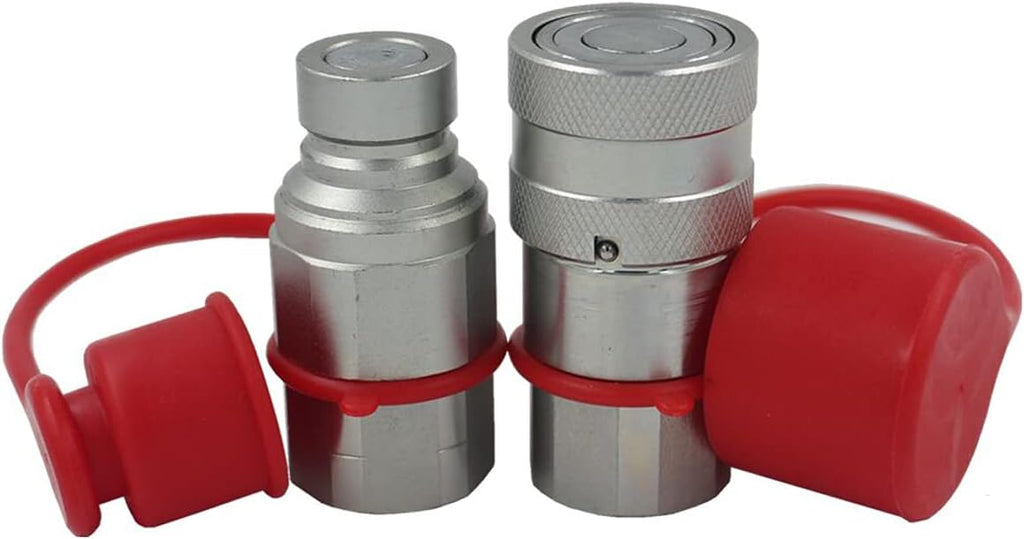 3/4'' SAE-12 UNF1-1/16 Flat Face Hydraulic Quick Connect Coupling, 1/2 Body, Pack of 2 G869861