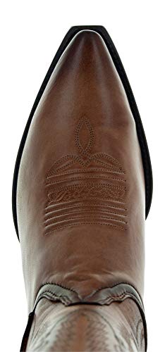 Tan Genuine Leather Snip Toe Cowboy Boots I22920