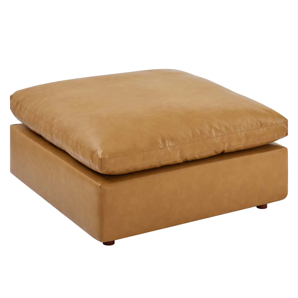 Tan Vegan Leather 4-Piece Sectional Sofa Q819