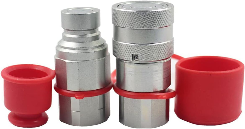 3/4'' SAE-12 UNF1-1/16 Flat Face Hydraulic Quick Connect Coupling, 1/2 Body, Pack of 2 G869861