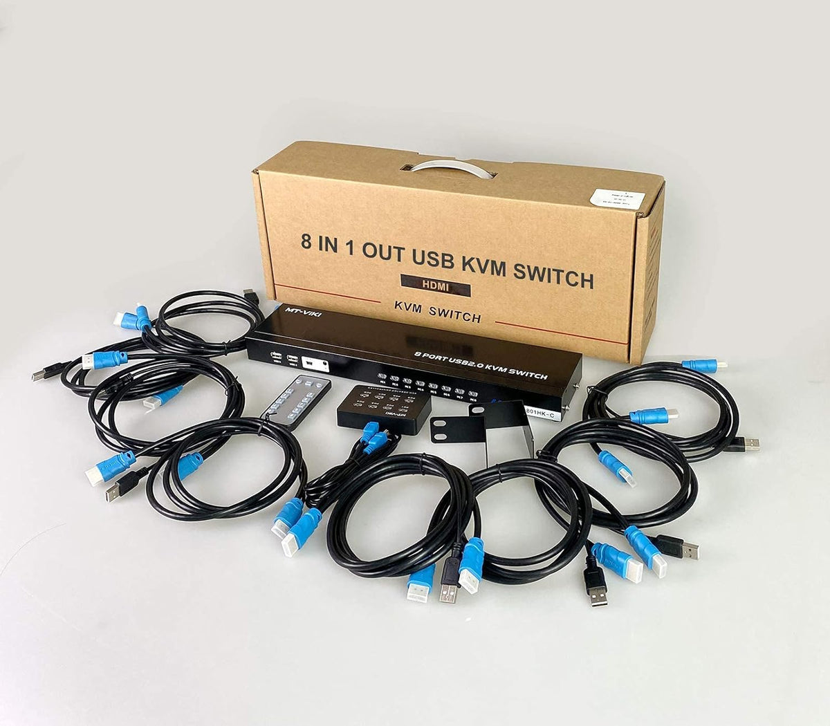 8 Ports 4K 30Hz HDMI KVM Switch with Cables L95257