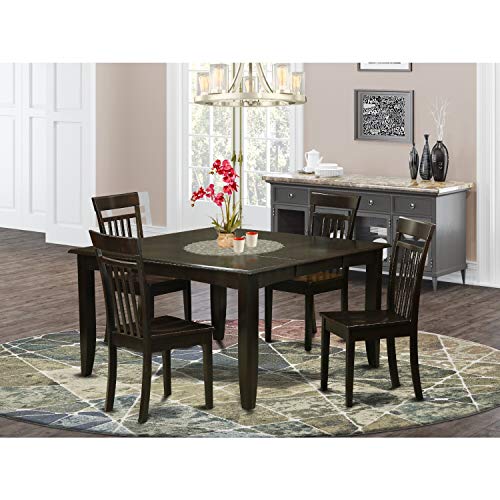 9 Piece Square Wooden Dining Table Set with Butterfly Leaf and 8 Chairs H81944