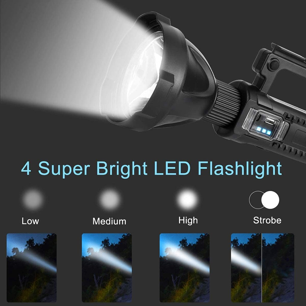 Rechargeable LED Spotlight Flashlight 90000 High Lumens IPX5 Waterproof N847