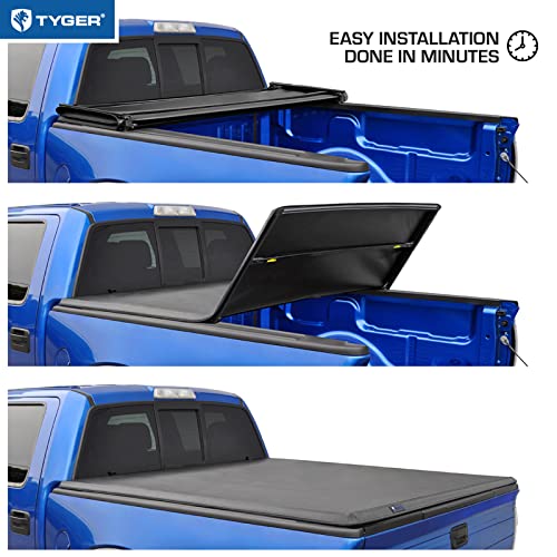 Black Soft Tri-fold Truck Bed Tonneau Cover L846618