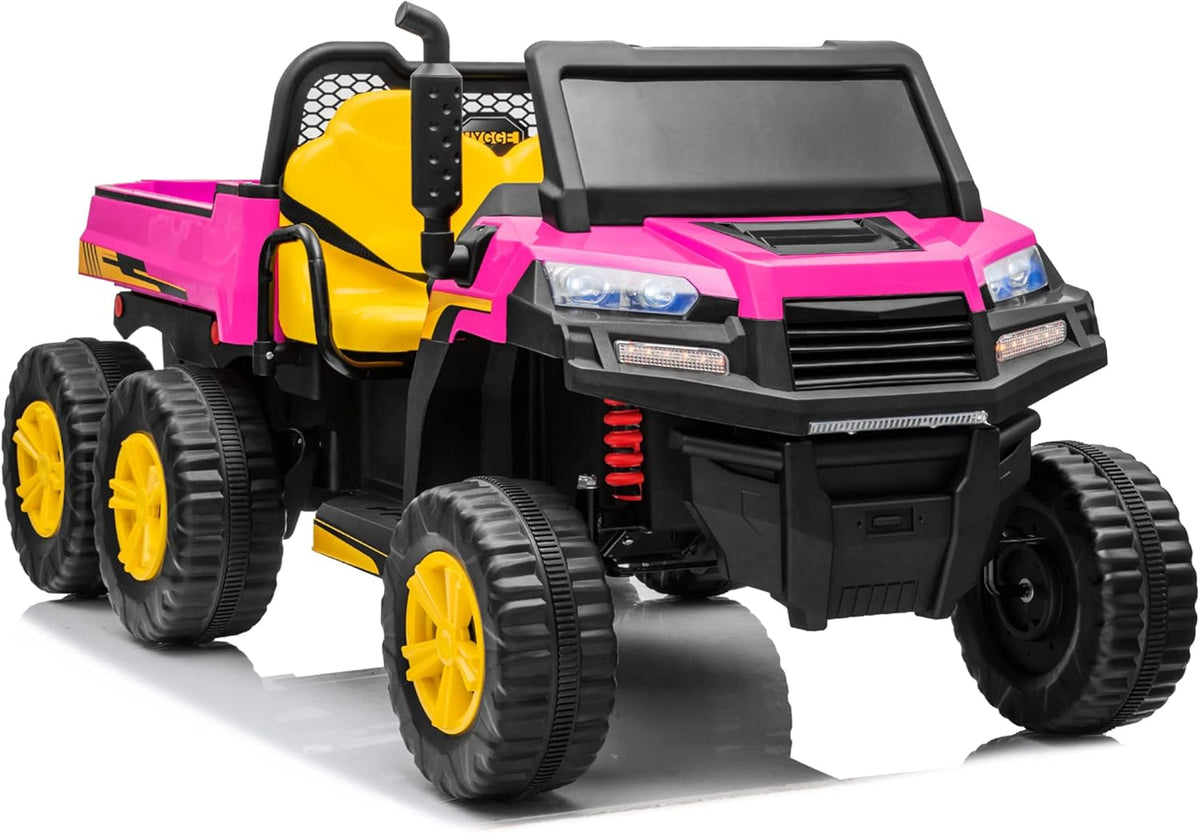12V 2 Seater Kids Ride On Car with Remote Control 4WD Ride On Truck with Working Dump Bed Battery Powered 6 Wheels Ride On Toys Car, Bluetooth, Music Play, Green V2227