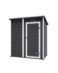 Black and White 4x6 Resin Outdoor Storage Shed O85499