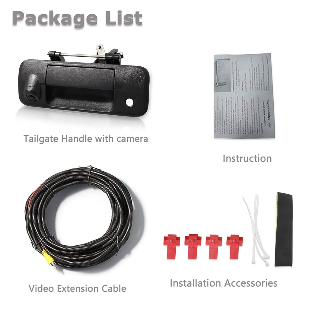 Tailgate Handle Backup Rear View Camera Black Pack of 2 Y234