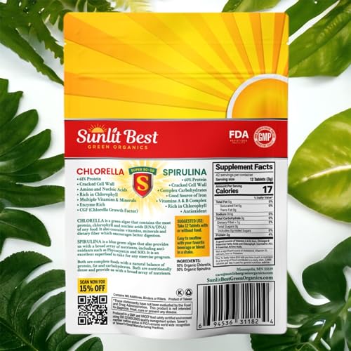 500 Organic Chlorella Spirulina Tablets M35919