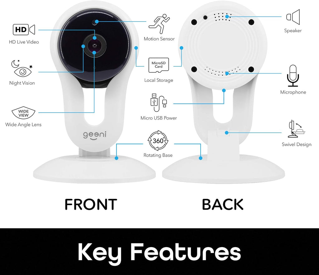 1080p HD Indoor Smart Security Camera Pack of 2 Y98370