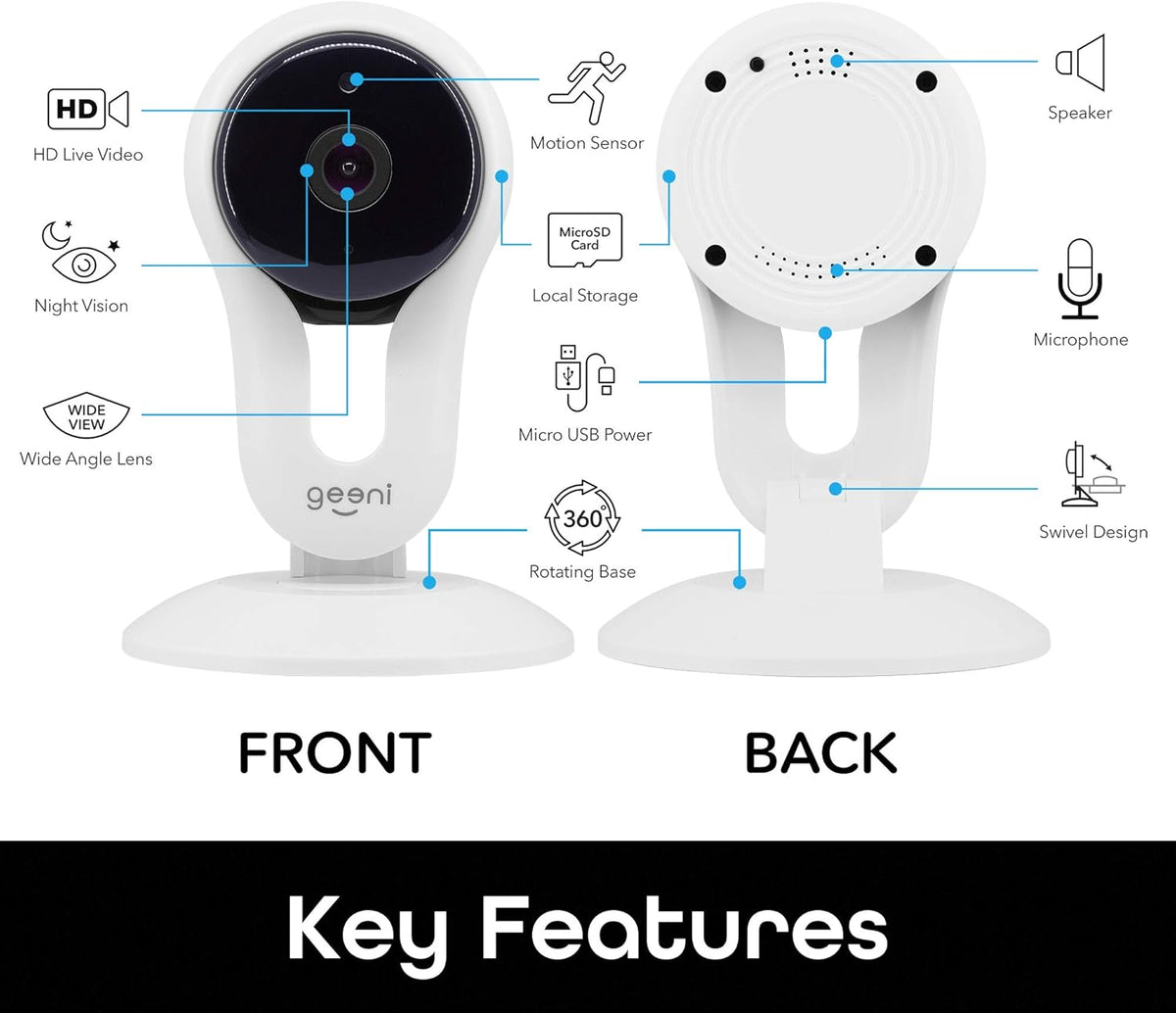 1080p HD Indoor Smart Security Camera Pack of 2 Y98370