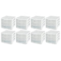 ClearView Compact Stacking 3 Drawer Storage Organizer System, White (8 Pack) Q40106