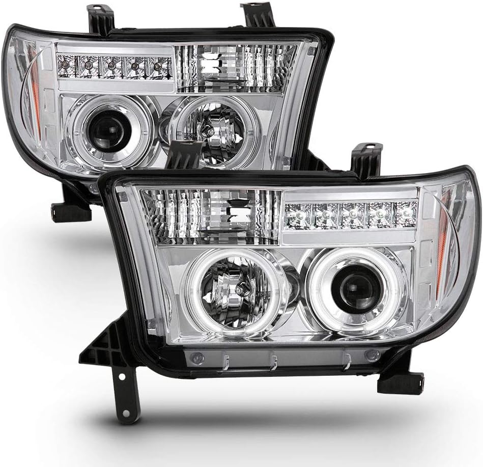 Smoked Lens LED Projector Headlights Left+Right S445