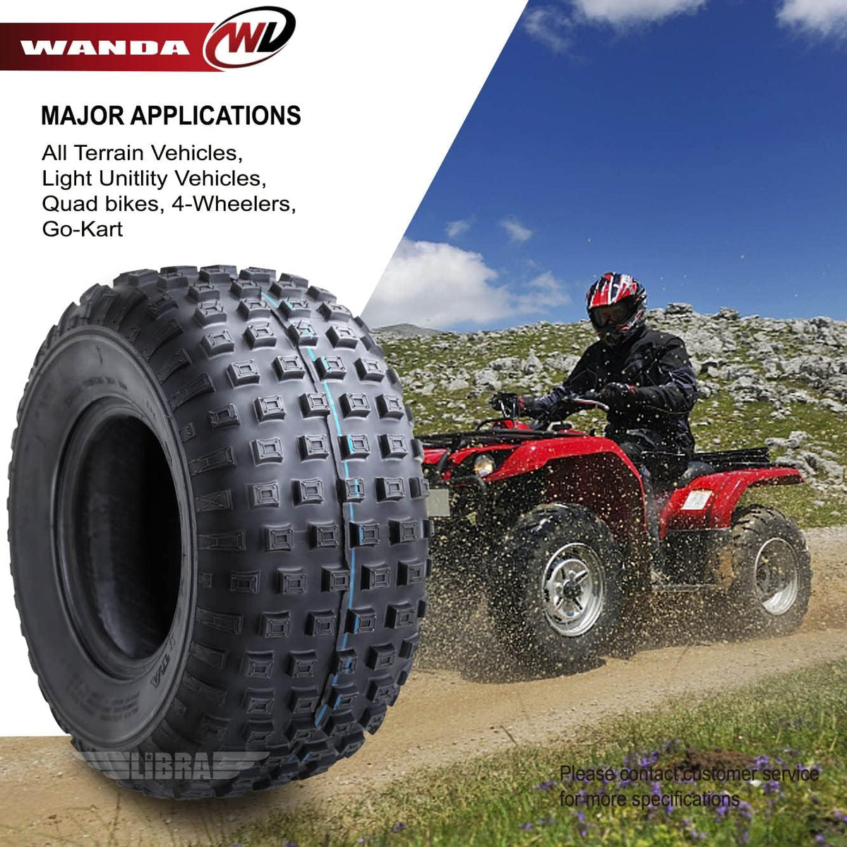 Set of 4 16x8-7 4PR ATV Tires Y1999