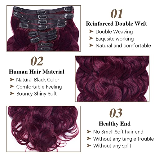 Chocolate Brown to Caramel Blonde 8Pcs Clip in Hair Extensions Real Human Hair 120g 16 Inch J421089