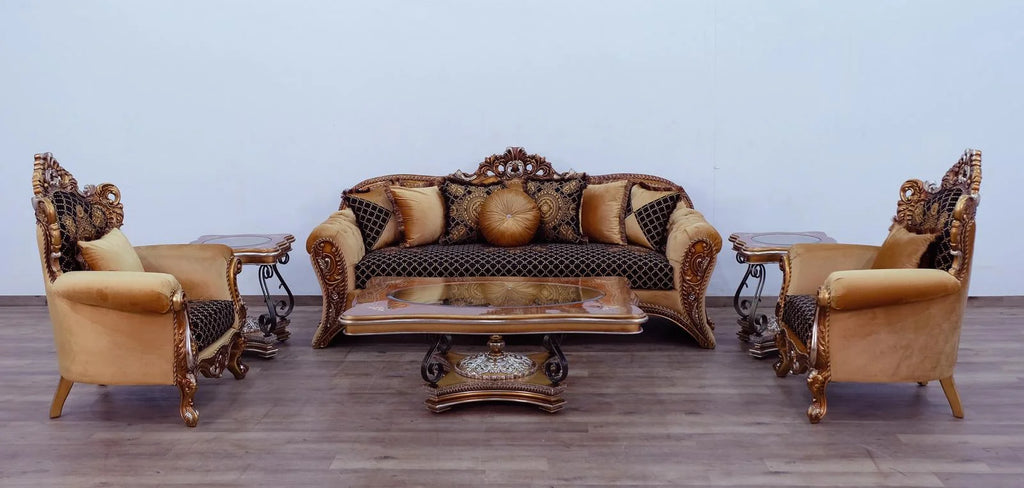 Black Brown Gold Sofa Set A70068