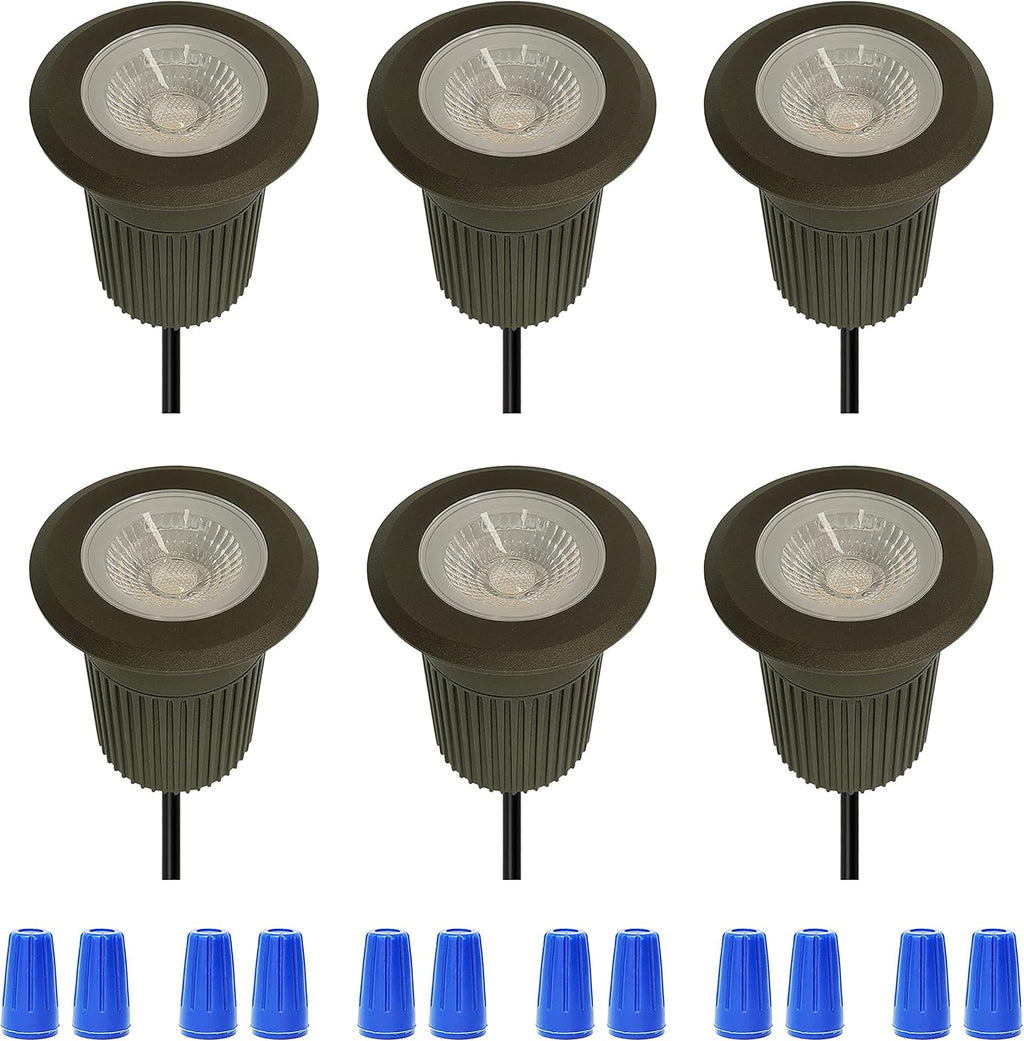 10W Low-Voltage IP67 Waterproof LED Landscape Lighting 6-Pack R12603