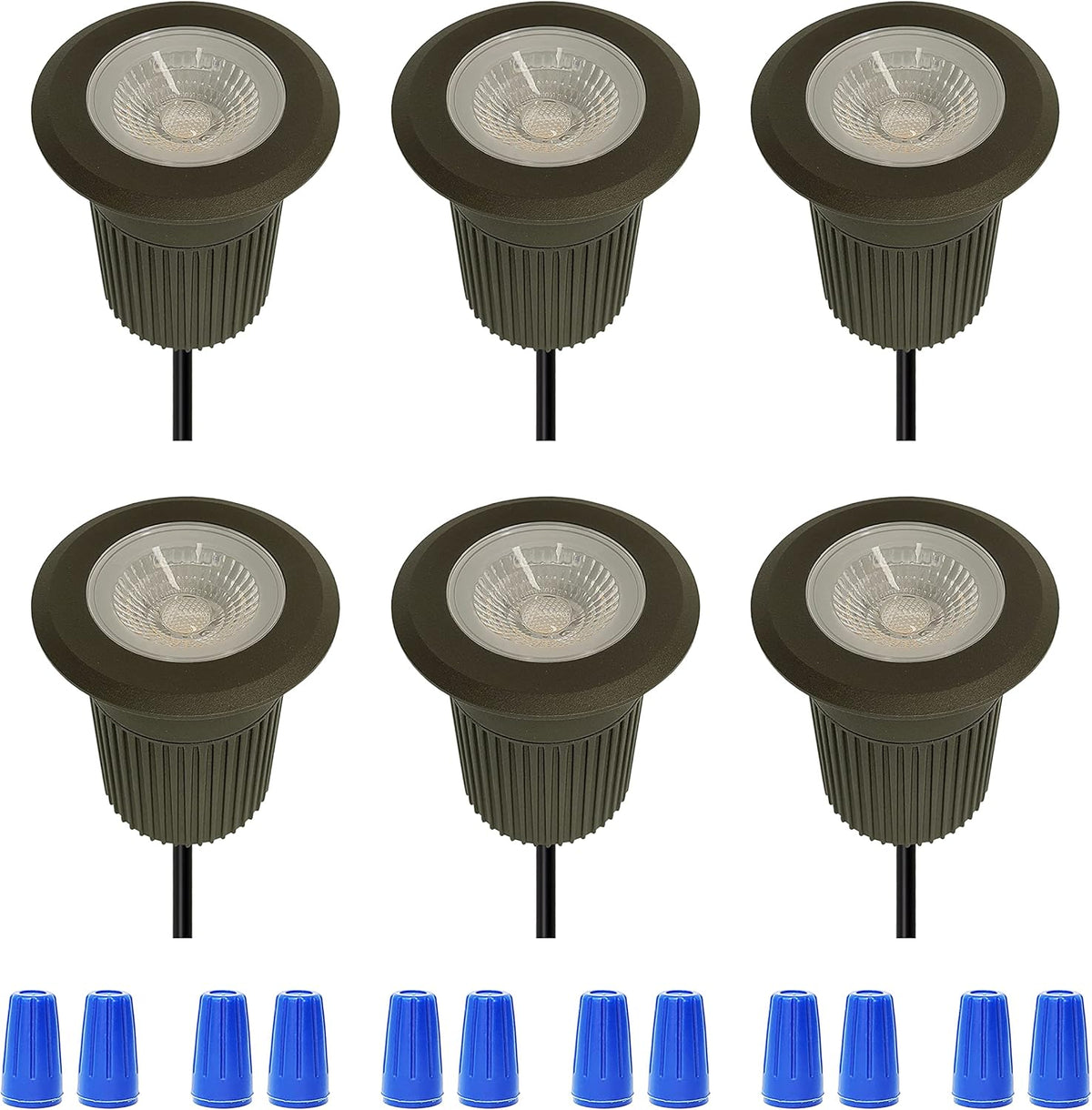 10W Low-Voltage IP67 Waterproof LED Landscape Lighting 6-Pack R12603