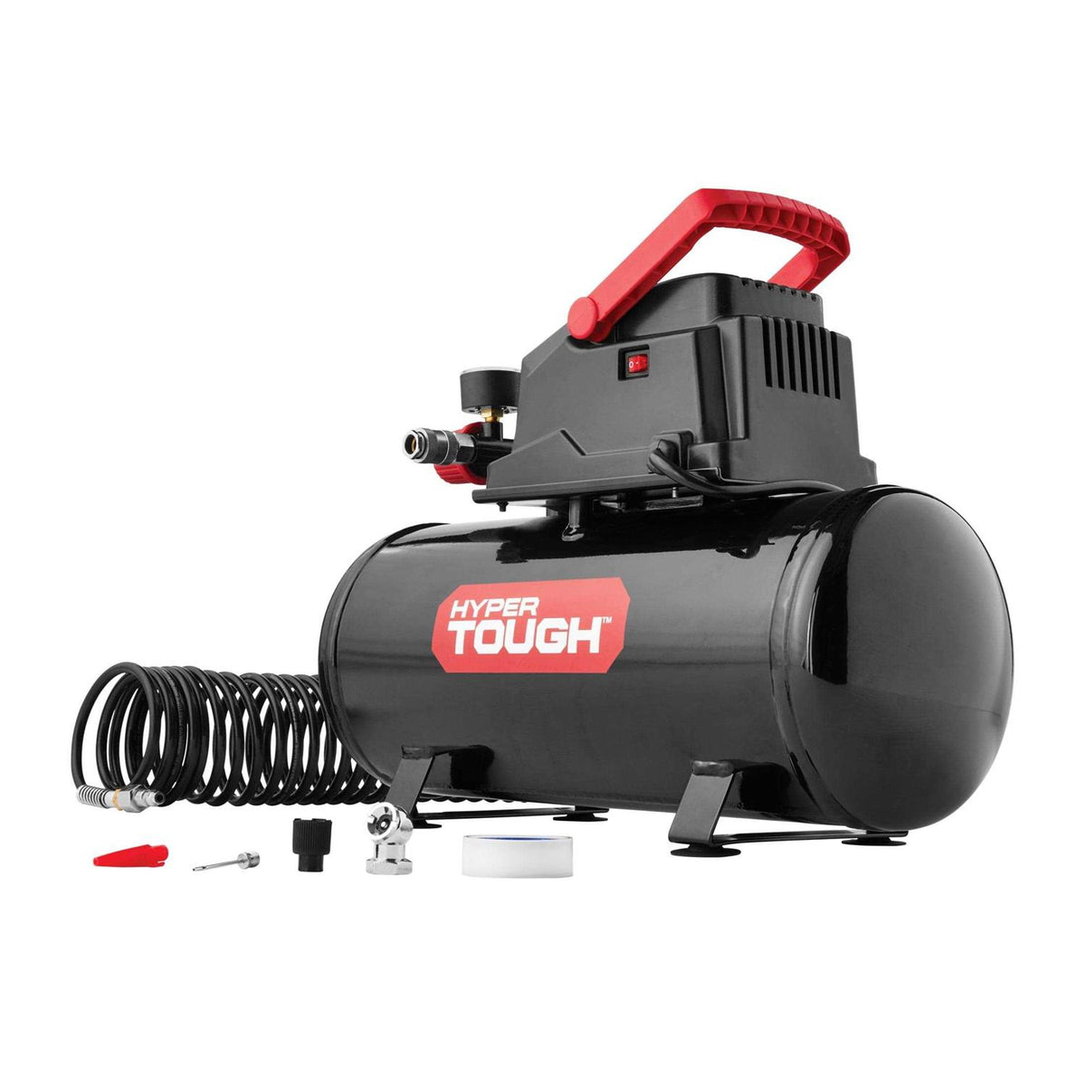 3 Gallon Oil-free Portable Air Compressor with Hose & Inflation Accessory Kit P7201