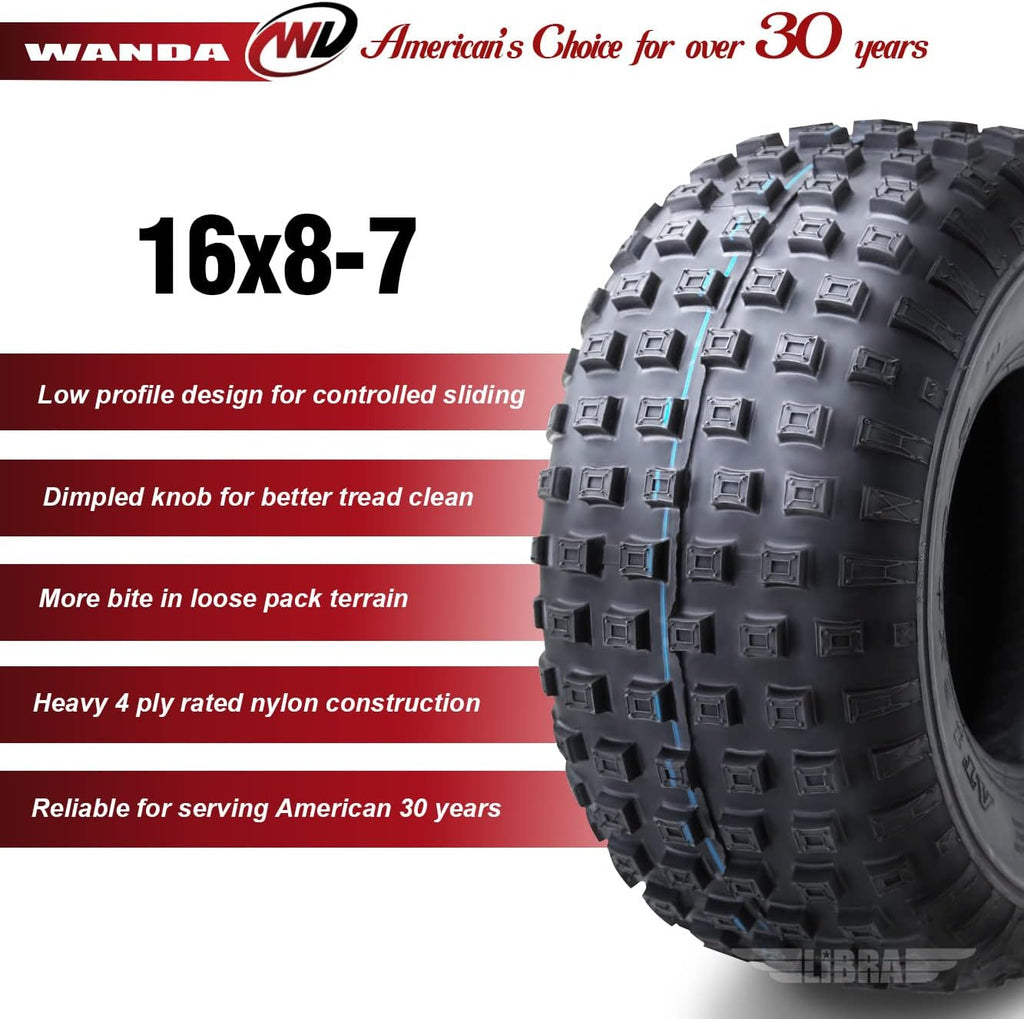 Set of 4 16x8-7 4PR ATV Tires Y1999
