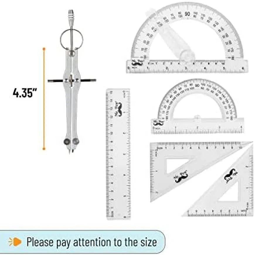 15 Piece Geometry Set with 6 Inch Swing Arm Protractor S445573