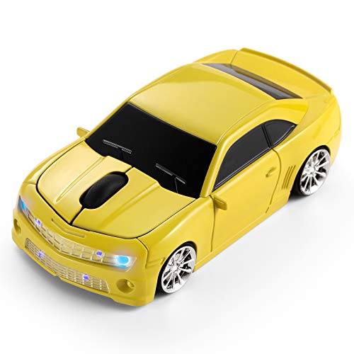Red Wireless Sports Car Shaped Mouse with LED Headlights Q87456