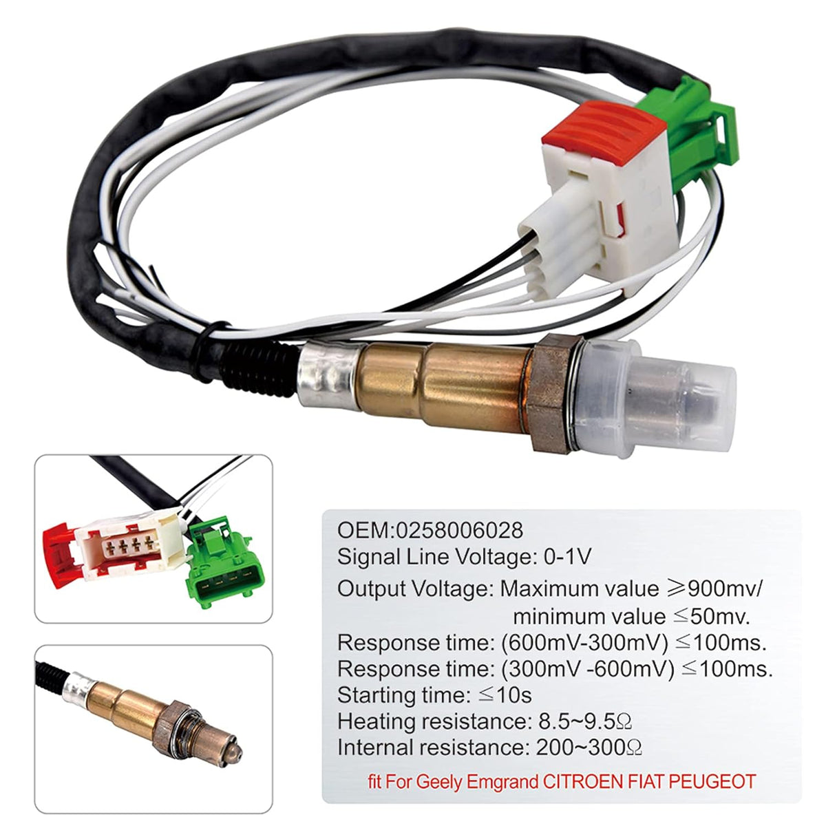 Air Fuel Ratio Gauge 2-1/16 52mm with O2 Oxygen Sensor Pack of 2 X703819