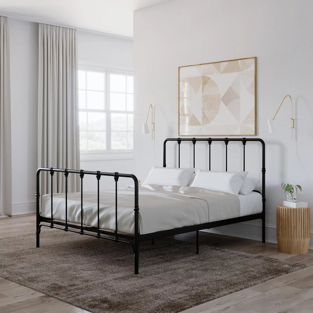 King Gray Metal Bed W33615