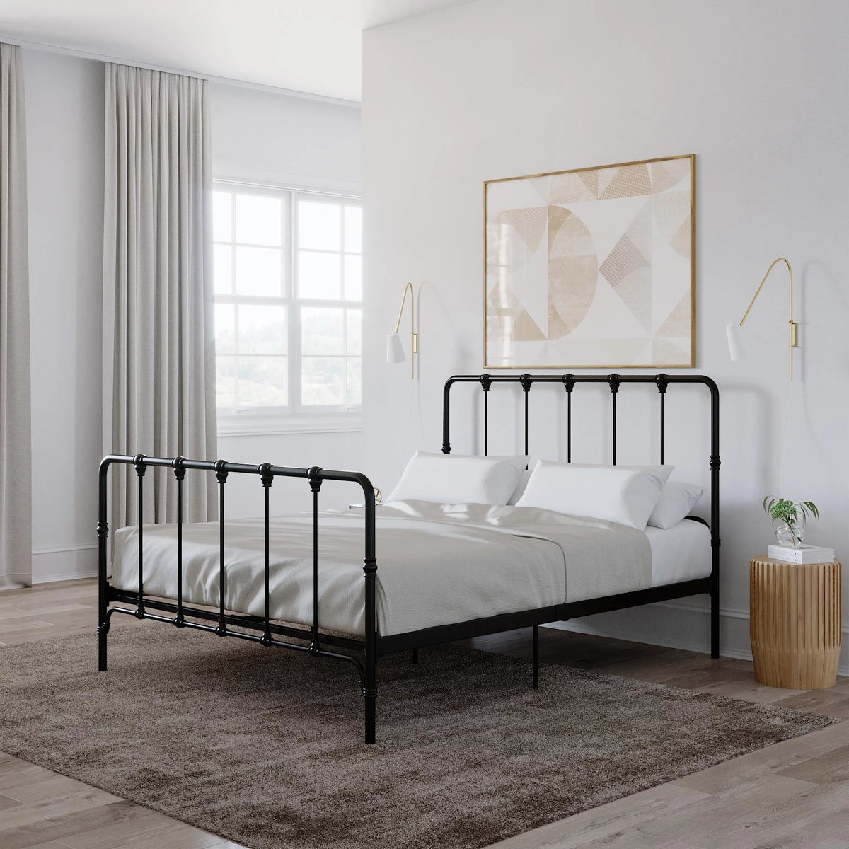 King Gray Metal Bed W33615