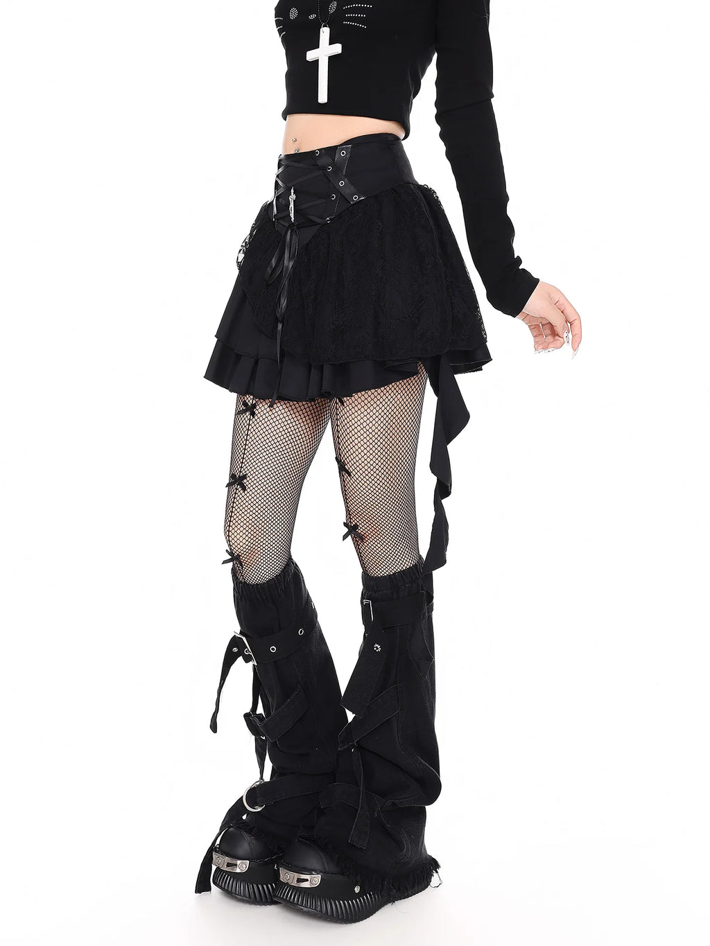 Vintage Gothic Lace Irregular Skirt R82813