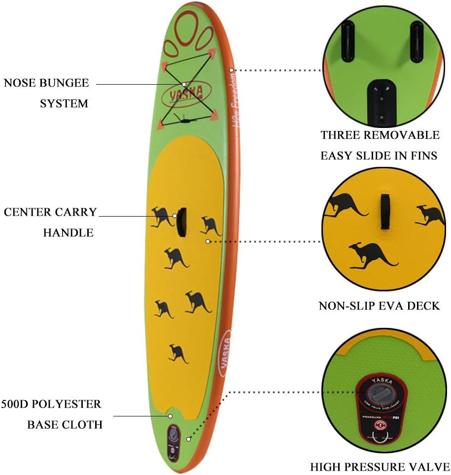 Kids Inflatable Stand Up Paddle Board with Hand Pump, Adjustable Aluminum Floating Paddle, Repair Kit, Rucksack and Bottom Fin G789326