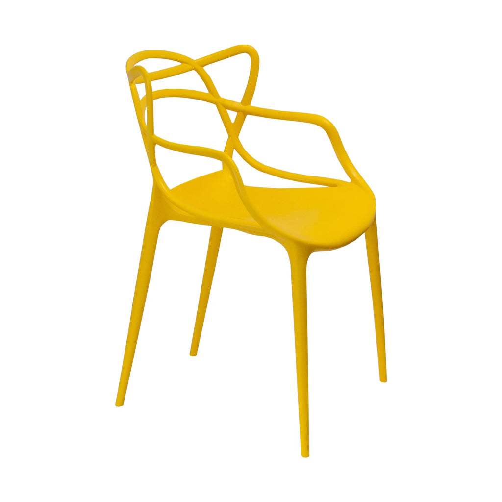 Yellow Molded Plastic Dining Chair Set of 2 R37799