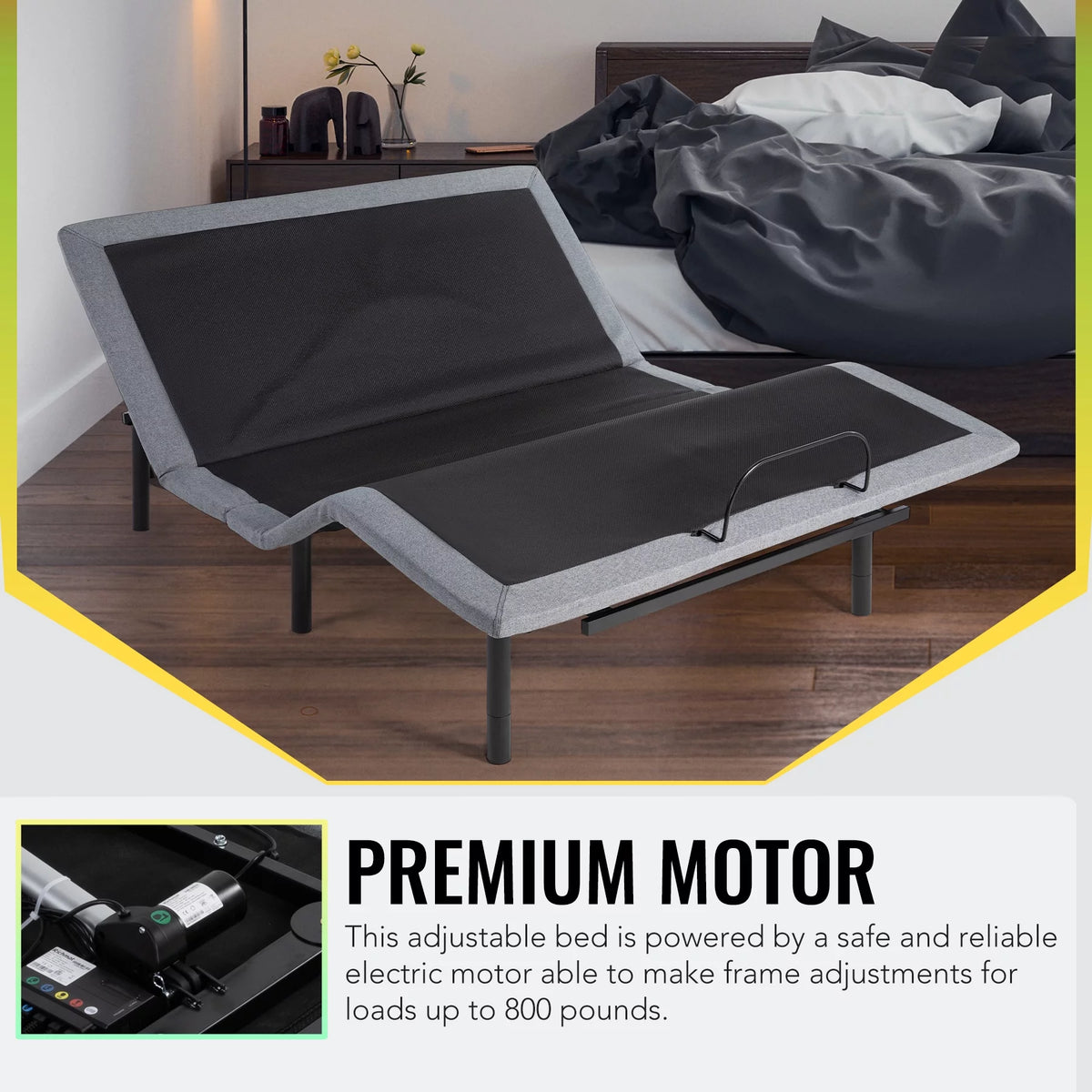 Queen Size Motorized Bed Frame with Remote Control N71191