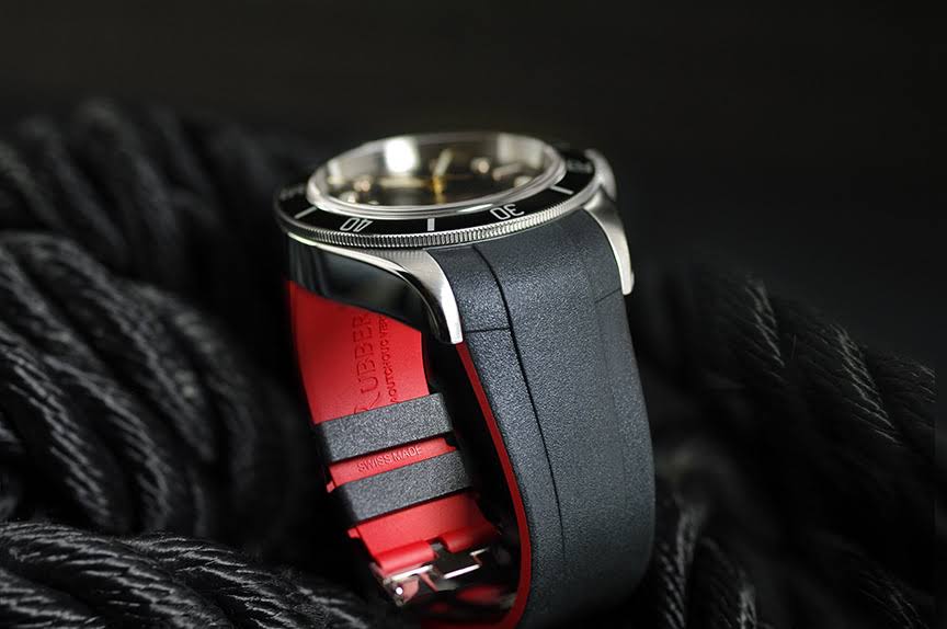 Black Rubber Strap for Heritage Black Bay 41mm Z2366