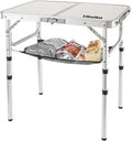 Adjustable Height Portable Folding Camping Table with Aluminum Legs E27395