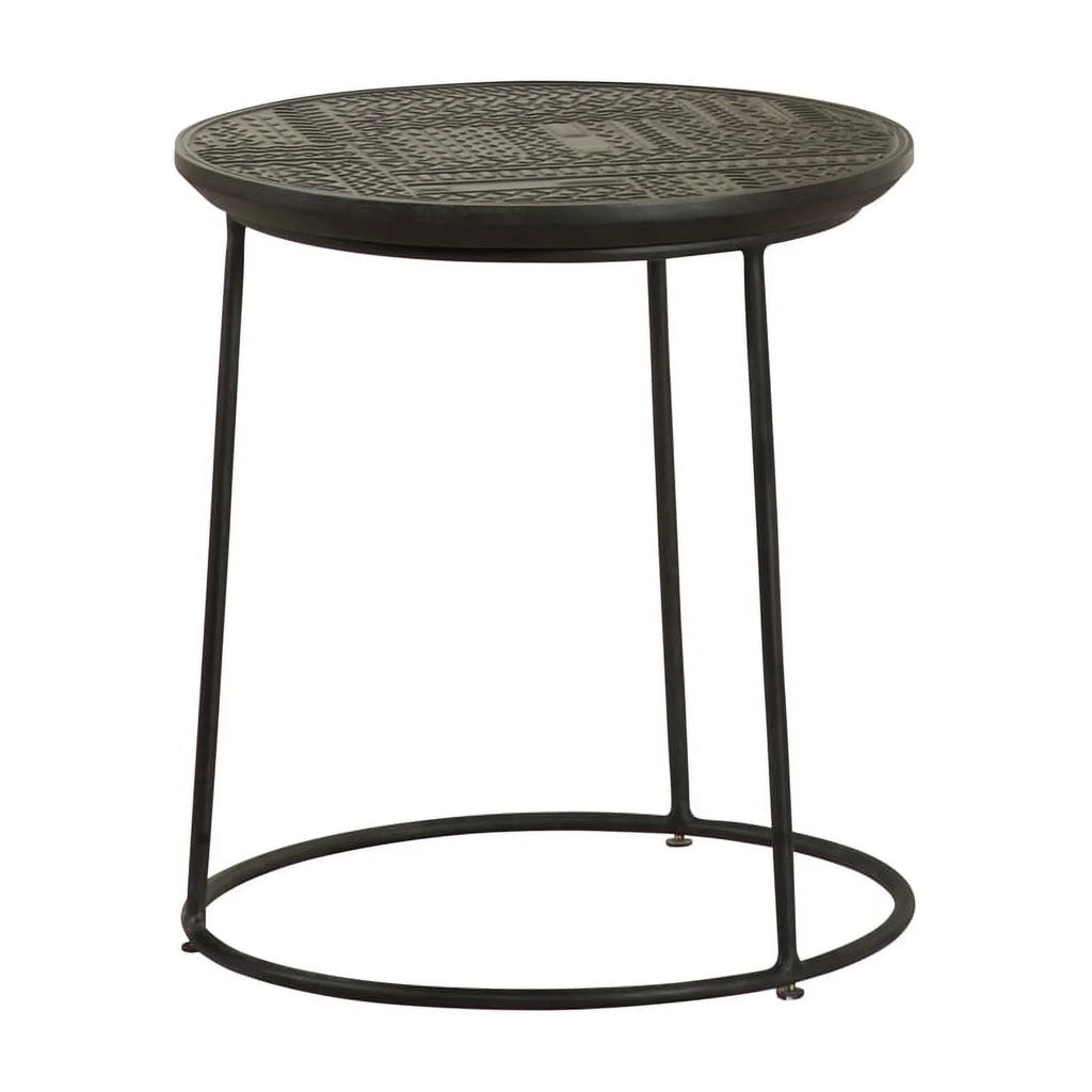 Round Wood Top Nesting Table in Matte Black A273472