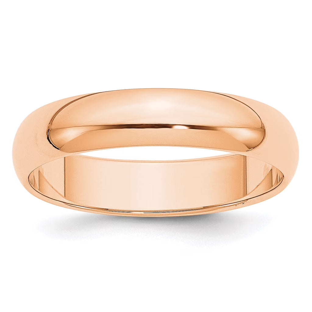 10K Rose Gold Half Round Band Ring Size 10 H96600